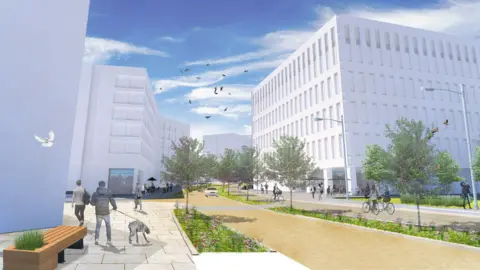 Telford & Wrekin Council An artists impression of the Station Quarter development