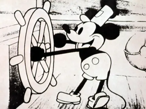 Getty Images Mickey Mouse first came to our screens in Steamboat Willie in 1928, which Walt Disney co-wrote and co-directed