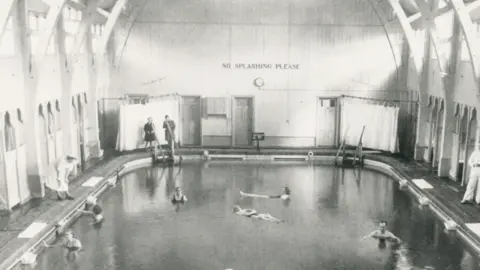 Droitwich Spa Heritage Centre Picture of people using the baths courtesy of Droitwich Spa Heritage Centre