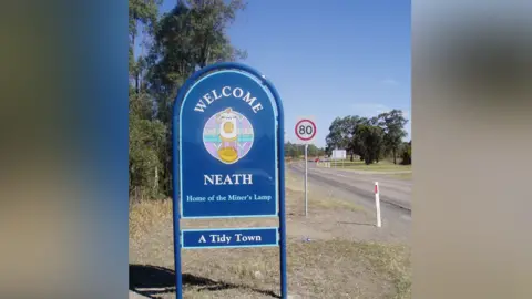 Gethin Matthews A sign for Neath, New South Wales, Australia