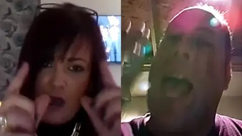 Jen McAdam and Tim Curry