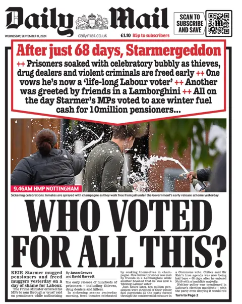 Daily Mail beforehand   leafage   with the header  "Who voted for each  this?" 