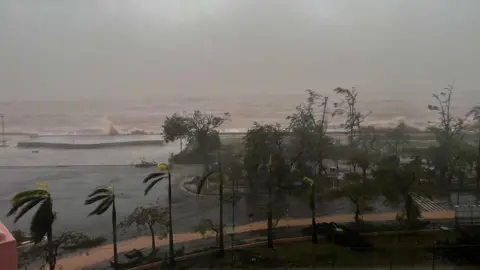 Reuters Panoramic view of the beach affected by storm Yagi, in Do Son district, Hai Phong