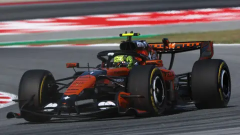 McLaren's Lando Norris in second practice for the Barcelona-Catalunya Grand Prix