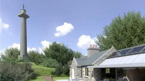 Anglesey Column Trust Artist impression of column and visitor centre