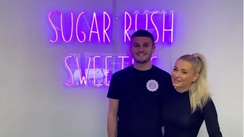 Sugar Rush Sweeties Harry Lynch pictured with partner Tayla Harris