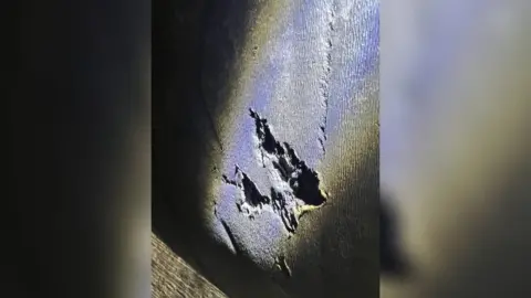 Northumbria Police Hole in tread of tyre