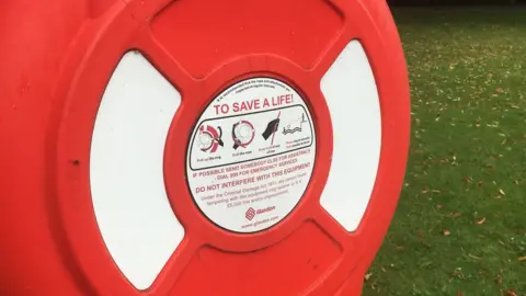 BBC Lifebuoy by the River Trent in Nottingham