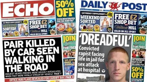 South Wales Echo and Daily Post front page