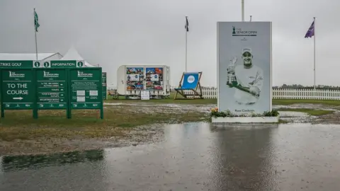 PA Media A rain soaked Royal Lytham Golf Course on the final day of the Senior Open