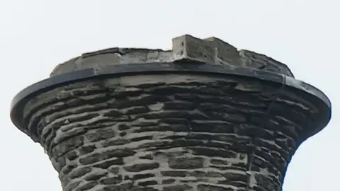 Alan Chamberlain Stones were dislodged on Aberystwyth's Wellington monument