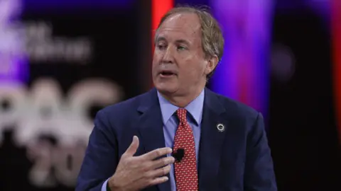 Ken Paxton, Texas Attorney General, speaks during a panel discussion about the Devaluing of American Citizenship during the Conservative Political Action Conference held in the Hyatt Regency on February 27, 2021 in Orlando, Florida. 