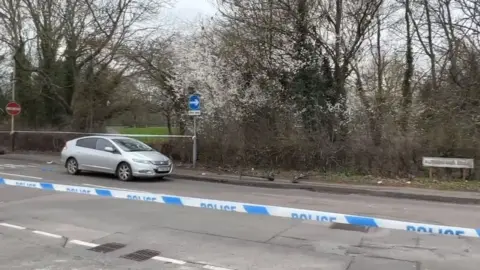 Leicester Media News Scene of e-scooter crash on Rutherford Road