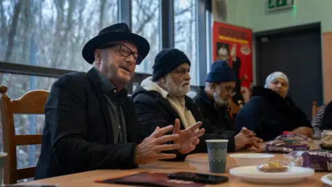 Tom Pilston/BBC George Galloway meets supports at the Kashmir Youth Project