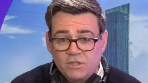 Andy Burnham screen grab on radio manchester phone in 