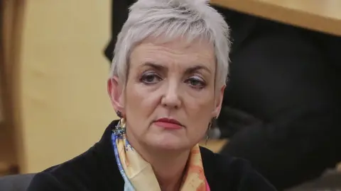 Getty Images Angela Constance MSP Minister for Drugs Policy, before a Drugs Policy Ministerial Statement at First Minister's Questions at the Scottish Parliament in Holyrood on January 20, 2021