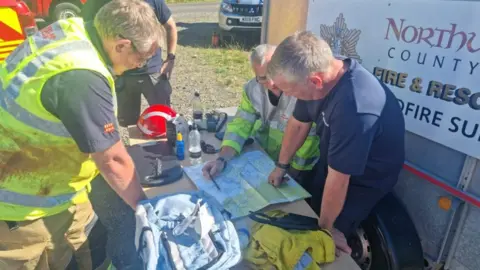 Northumberland National Park Mountain Rescue Team Scene of fire