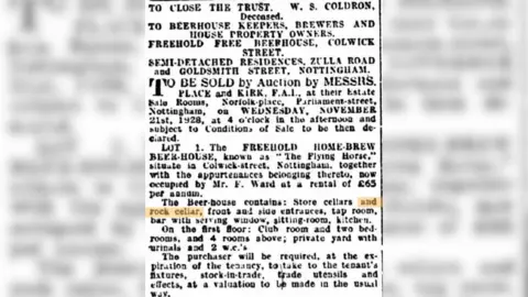 Supplied A view of a newspaper clipping with the words "and rock cellar" highlighted in yellow.