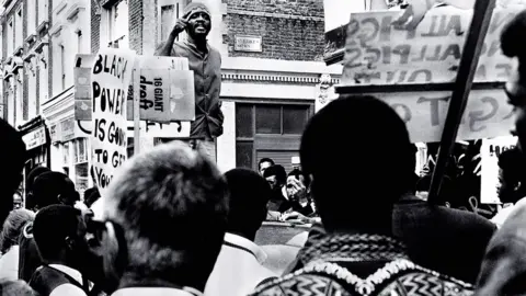 Horace Ové Civil rights activist Darcus Howe at a Black Power protest in London