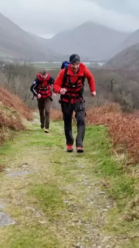 Patterdale Mountain Rescue Team trial trialling out so-called “robot trousers” on the fells