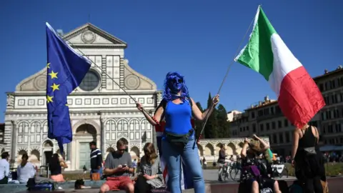 Getty Images A pro-EU Italian in Florence, September 2017