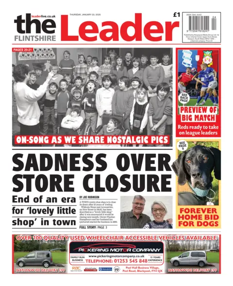 Flintshire Leader Front page of the Flintshire Leader