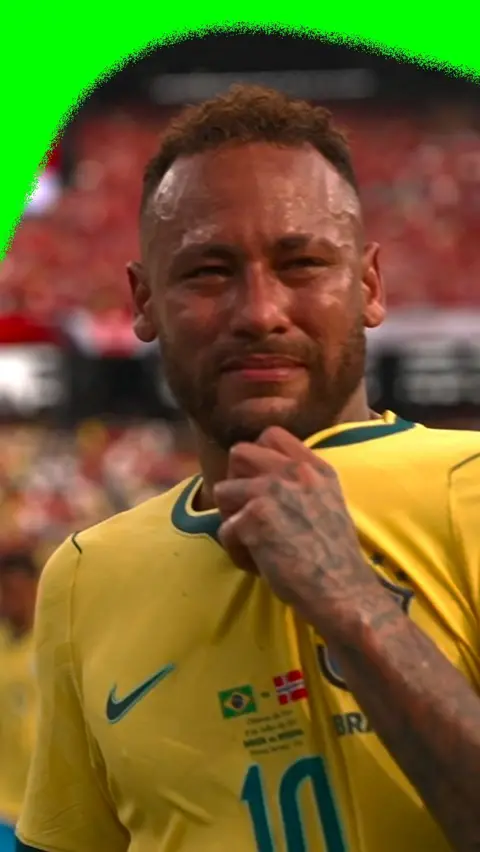 Brazil forward Neymar crying