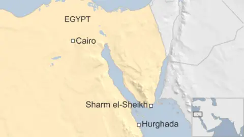 Map showing Hurghada