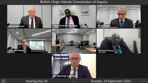 PA Media/BVI Commission Screen grab of BVI Commission of Inquiry hearing