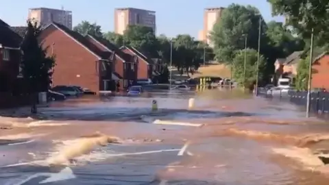 West Midlands Fire Service Flooding in Wheeler Street., Birmingham