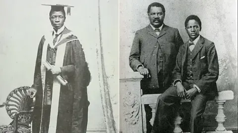 Marian Gwynn Dr Lapado Oluwole, Nigeria's first Medical Officer for Health, and Davidson Don Tengo Jabavu (with his father John Tengo Jabavu), who set up Fort Hare College