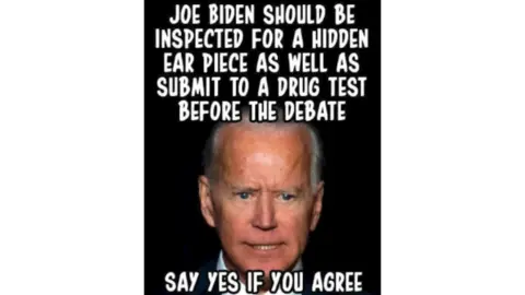 Facebook Meme of Biden about secret earpiece