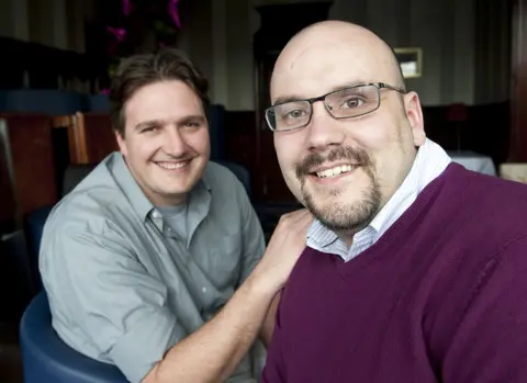 Mark Large/ANL/Shutterstock Dan Biddle (in Wheelchair) With Adrian Heili.