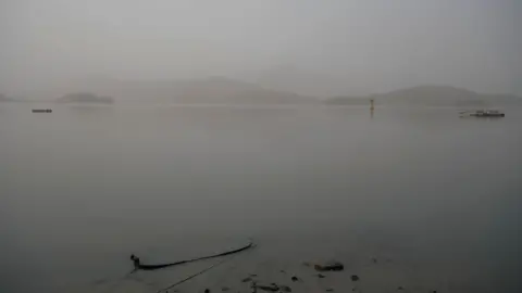 Getty Images Yellow dust from the deserts of China and Mongolia blanket a lake in Seoul, South Korea