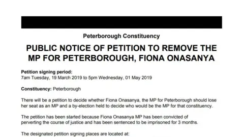 Peterborough City Council Recall petition notice