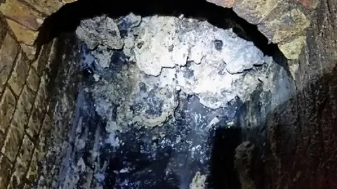 Fatberg in sewer