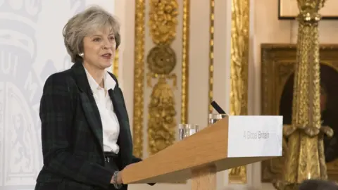 Crown Copyright Theresa May speaking at Lancaster House in 2017