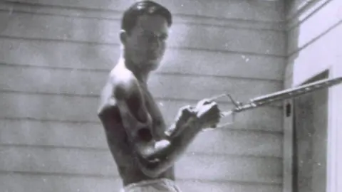 Dole family Bob Dole with rope-and-pulley system