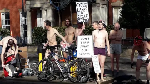 BBC Cyclists underwear protest