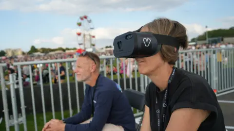 Forwards Woman wearing headset at Forwards festival