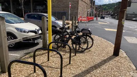 Derbyshire Dales District Council New cycle parking outside a town bus station