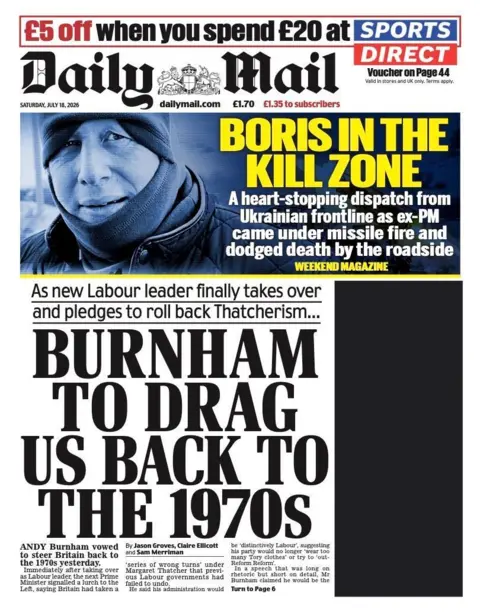 The Daily Mail headline says Burnham to drag us back to the 1970s. 