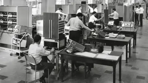 Computer Weekly/National Museum of Computing Engineers at work building computers at DEC's factory in Reading in the 1960s