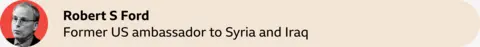 A red circle with a picture of Robert S Ford, former US ambassador to Syria and Iraq