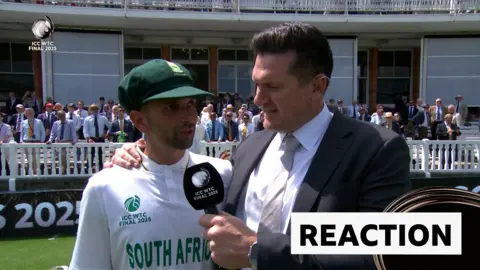 South Africa's Keshav Maharaj and Graeme Smith