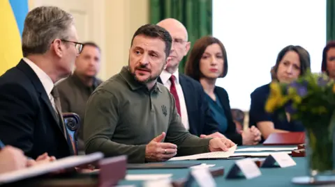 EPA Ukrainian President Zelensky addresses the cabinet