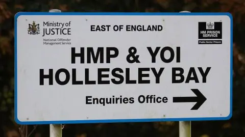 Getty Images A sign for Hollesley Bay prison