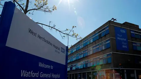 A view of Watford General Hospital from outside