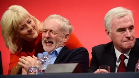 Getty Images Jennie Formby, Jeremy Corbyn and John McDonnell