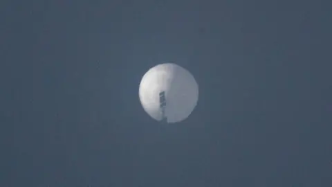 Reuters A balloon flies in the sky over Billings, Montana, U.S. February 1, 2023 in this picture obtained from social media.